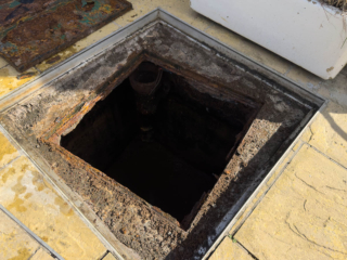 An empty septic tank
