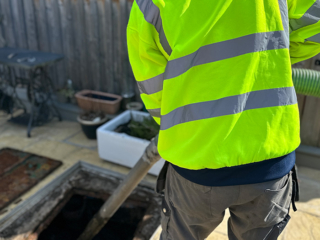 A septic tank being emptied