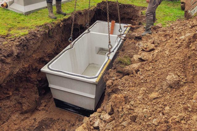 An installation of a septic tank by Septic Tank Services