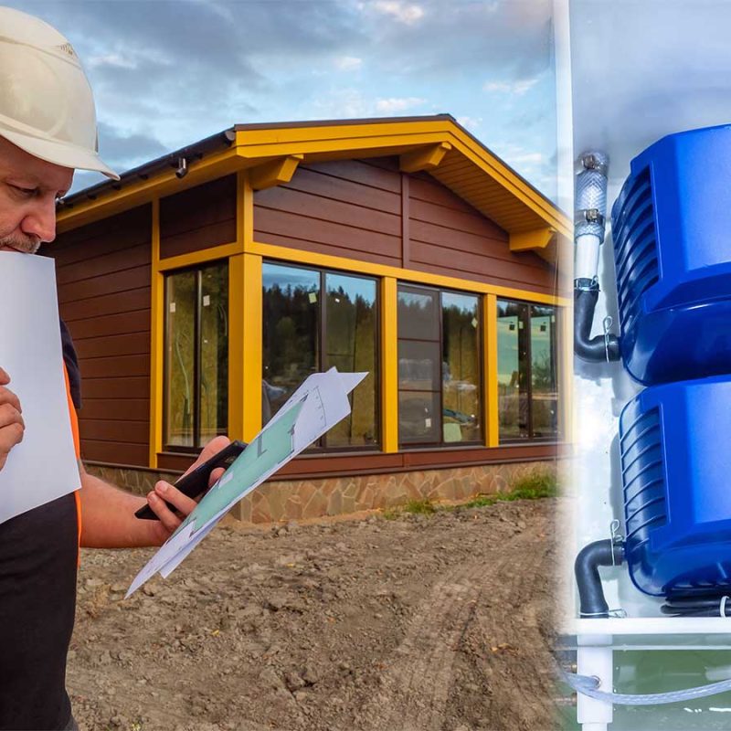 A builder with a new build home and septic tanks