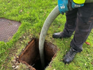 A septic tank being emptied by Septic Tank Services Ltd