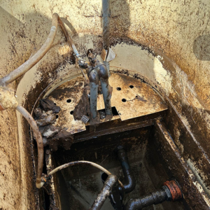 A septic tank after being emptied by Septic Tank Services Ltd