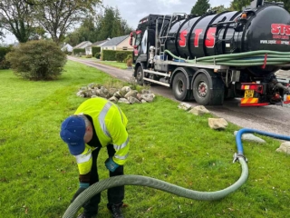 A septic tank being emptied by Septic Tank Services Ltd