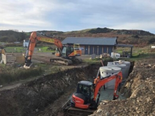 Commercial septic tanks being installed by Septic Tank Services Ltd