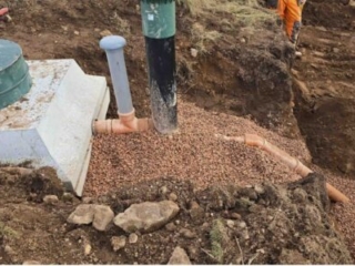 Ground works working on the installation of a septic tank being installed by Septic Tank Services Ltd