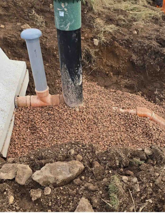 Ground works working on the installation of a septic tank being installed by Septic Tank Services Ltd