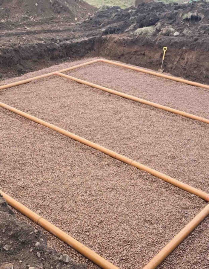 A soakaway being installed by Septic Tank Services Ltd