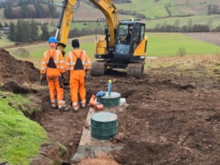 A septic tank being installed by Septic Tank Services Ltd