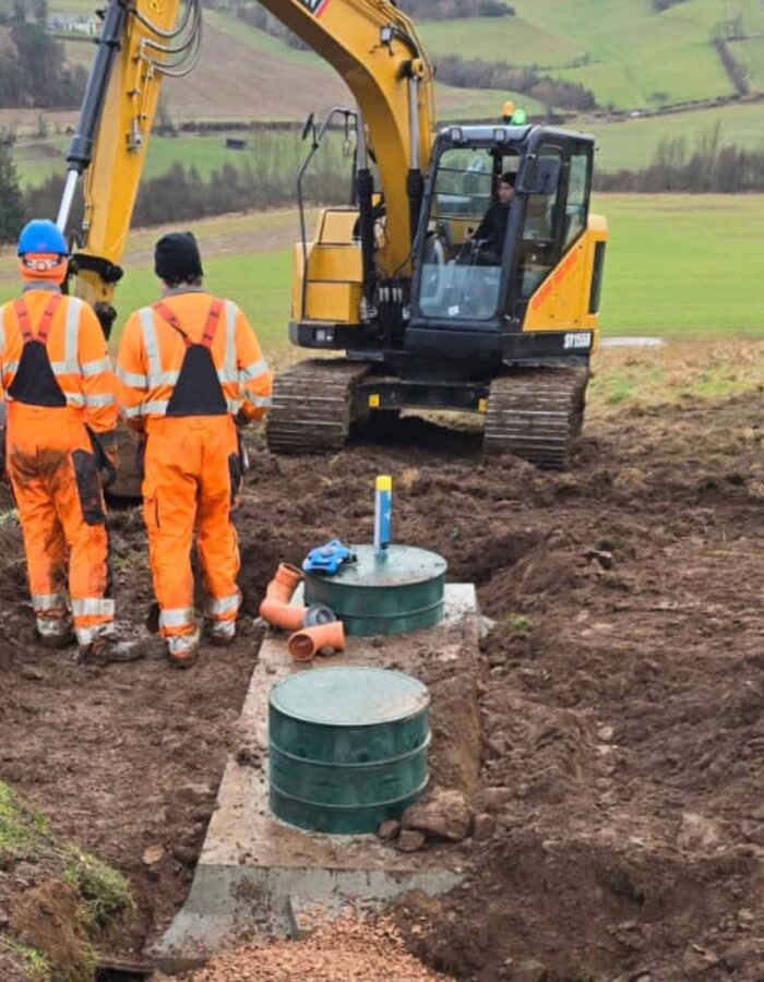 A septic tank being installed by Septic Tank Services Ltd