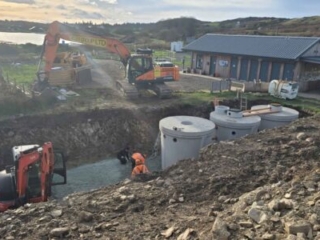 Commercial septic tanks being installed by Septic Tank Services Ltd
