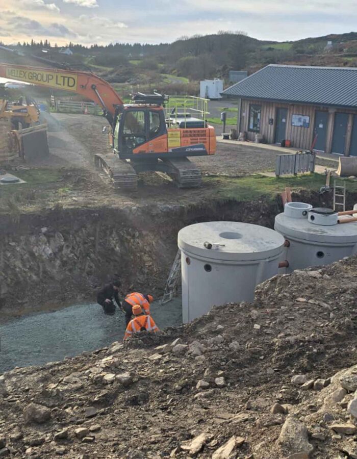 Commercial septic tanks being installed by Septic Tank Services Ltd
