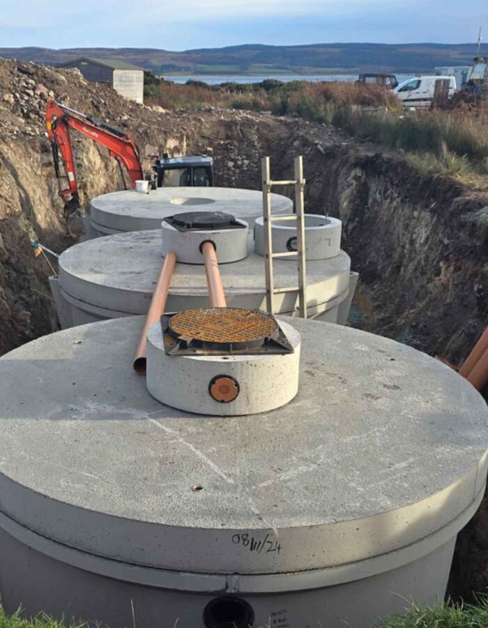Commercial septic tanks being installed by Septic Tank Services Ltd