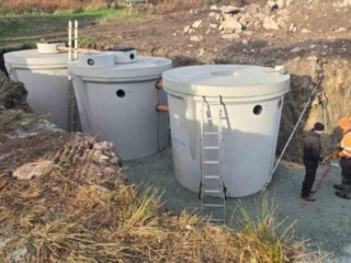 Commercial septic tanks being installed by Septic Tank Services Ltd