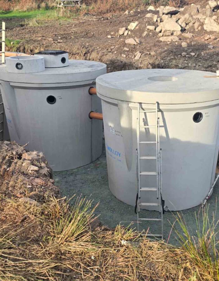 Commercial septic tanks being installed by Septic Tank Services Ltd