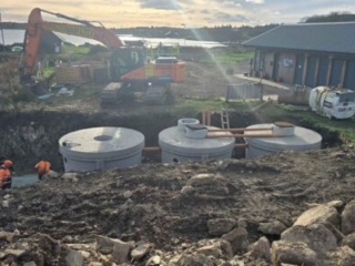 Commercial septic tanks being installed by Septic Tank Services Ltd