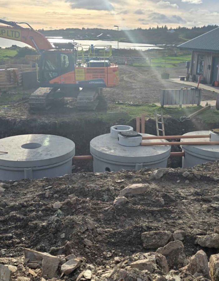 Commercial septic tanks being installed by Septic Tank Services Ltd