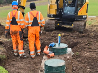 A septic tank being installed by Septic Tank Services Ltd