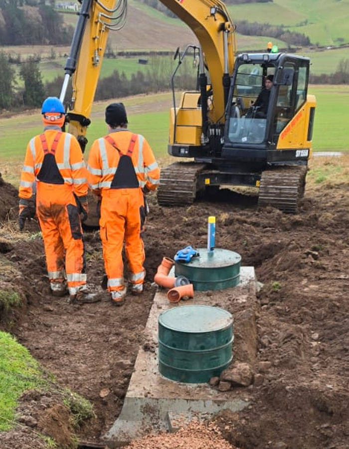 A septic tank being installed by Septic Tank Services Ltd